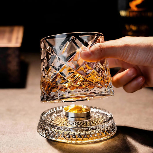 Rotating Crystal Glasses