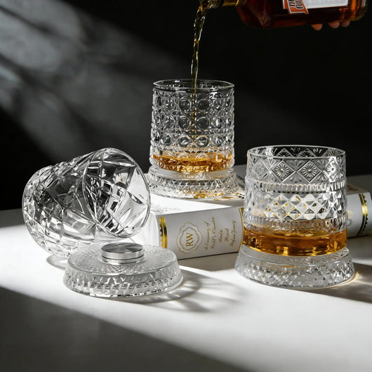Rotating Crystal Glasses