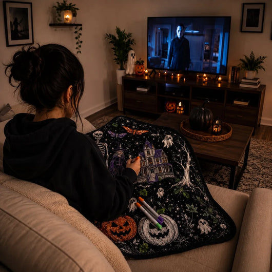 Trick Or Trace - Halloween Coloring Blanket