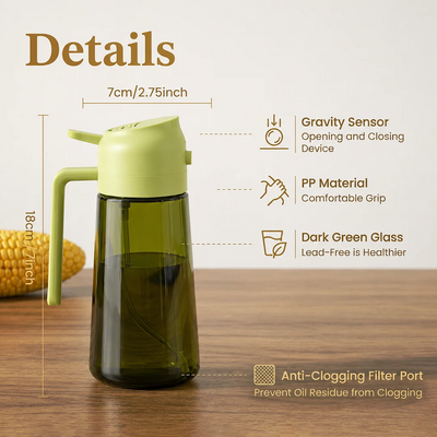 OilPro™ - 2-in-1 Glass Oil Dispenser